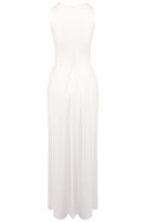 Paeltrix Draped Design Maxi Dress In White