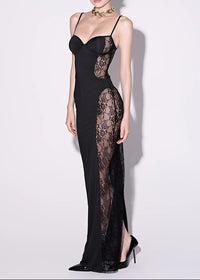 Exodia Spaghetti Lace Maxi Dress