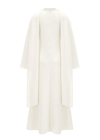 Emilie White Pearl Trim Shawl Detail Maxi Dress