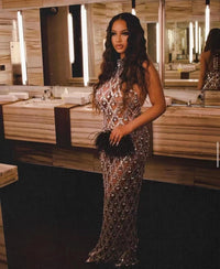 Cate Silver Diamond Maxi Dress