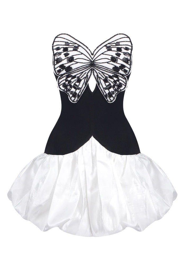 Cruze Black Bow Bandage Mini Dress