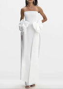 Abbott Strapless Bow Detail Maxi Dress In White
