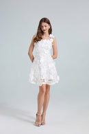 Ruel Sleeveless Flower Embroidered Mini Dress