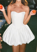 Alake Strapless Puff Dress In White