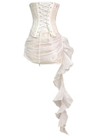 Akeelah Strapless Lace Corset Two Piece Mini Dress In White