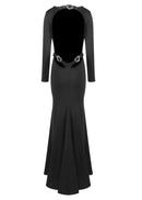 Akiye Cutout Backless Maxi Dress In Black