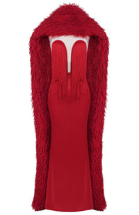 Styx Mesh Insert Tassel Maxi Dress In Red