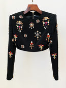 Sobia Crystal Embellished Set In Black