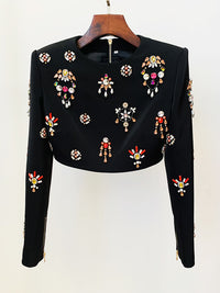 Sobia Crystal Embellished Set In Black