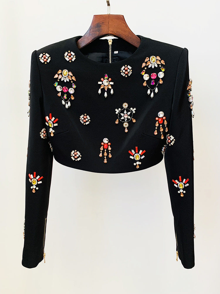 Sobia Crystal Embellished Set In Black