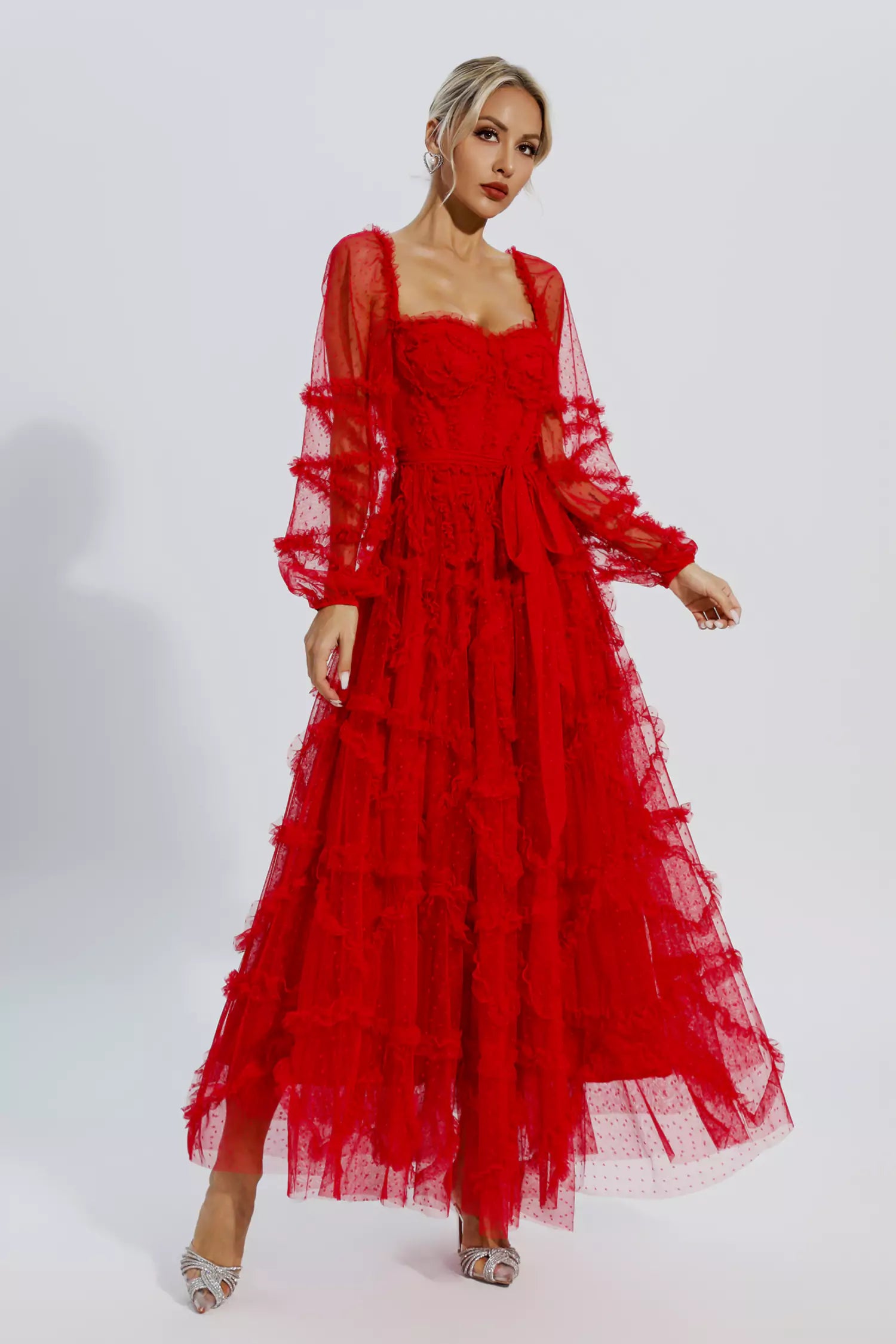 Terila Wedding Bridesmaid Maxi Dress In Red