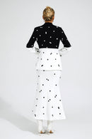 Daryle Polka Dot Sequins Blazer Set In White