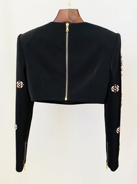 Sobia Crystal Embellished Set In Black