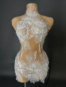 Lyari Mesh Embroidered Beaded Halterneck Jumpsuit