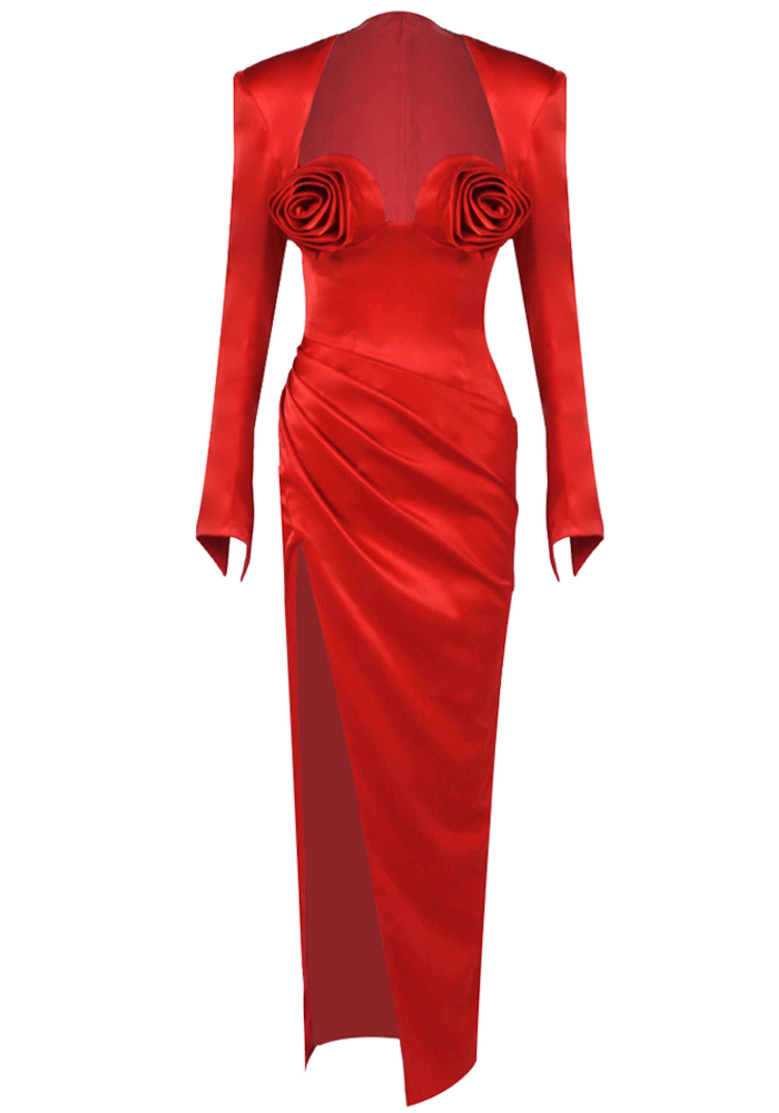 Bexlen Long Sleeve Floral Maxi Two Piece Dress In Red