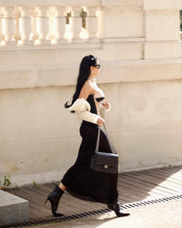 Ninamo Strapless Corset Two Piece Maxi Dress Black Nude