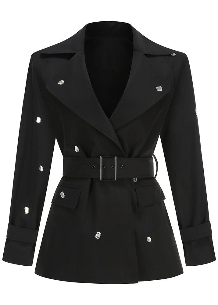 Kacia Long Sleeve Crystal Belt Mini Dress