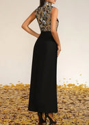 Ailbern Floral Embroidered Maxi Dress In Black