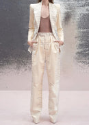 Raelith Crocodile Print Suit In Ivory