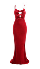Morris Bow-Embellished Velvet Gown In Red