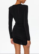 Danielle Long Sleeve Cutout Mini Dress In Black