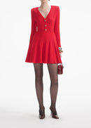 Gentry Pointelle Knit Mini Dress In Red