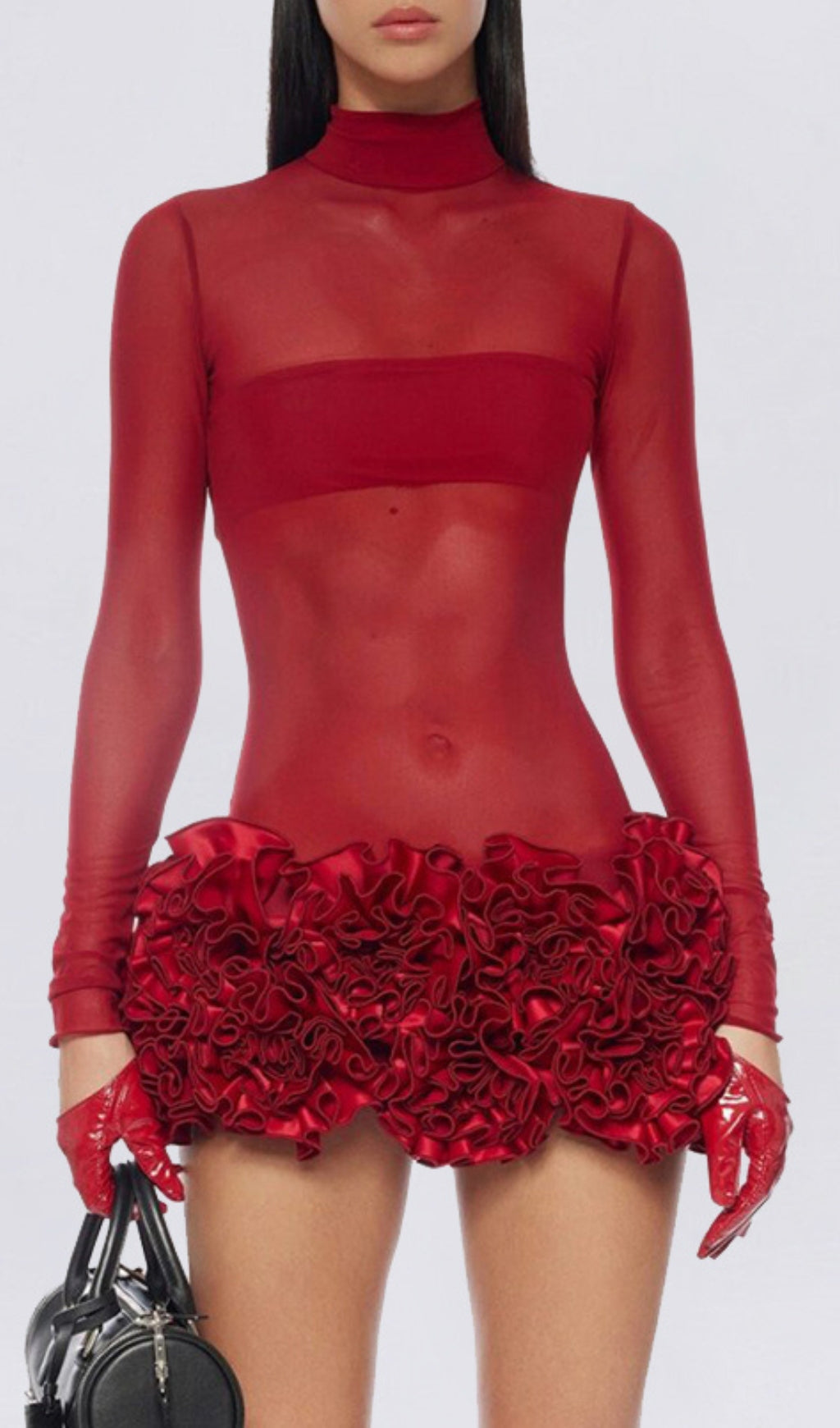 Galyn Embellished Mini Dress In Red