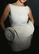 Bexielle Floral Detail Backless Mini Dress In White