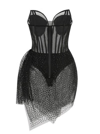 Ngaio Strapless Rhinestone Mesh Dress