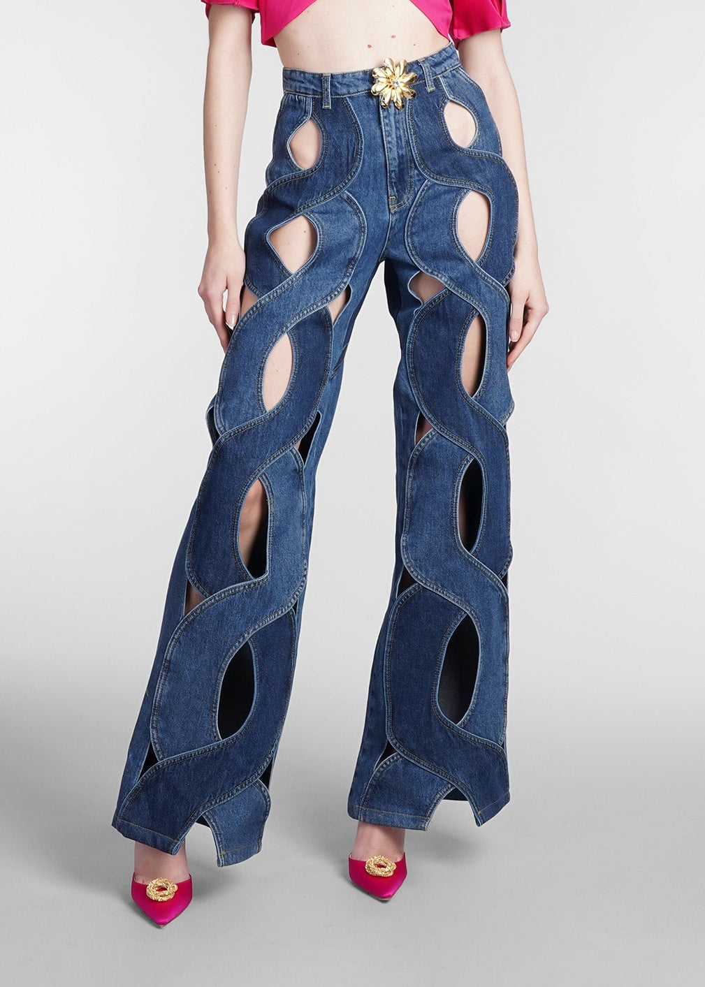 Meryl Cutout Denim Pants