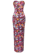 Rehan Strapless Floral Bustier Maxi Dress