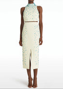 Angie Turquoise Embellished Two Piece Set
