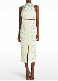 Angie Turquoise Embellished Two Piece Set