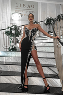 Blani Strapless Embellished Bandage Dress