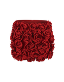Tova 3D Flower Embellished Skirt In Red