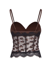 Raevyra Sequin Lace Corset Top
