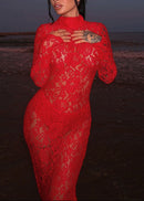 Lynvora Lace Split Maxi Dress