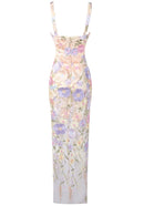 Zigmund Floral Embroidered Maxi Dress In Lavender