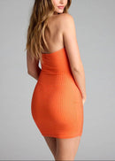 Fariha Strapless Embellished Mini Dress In Orange