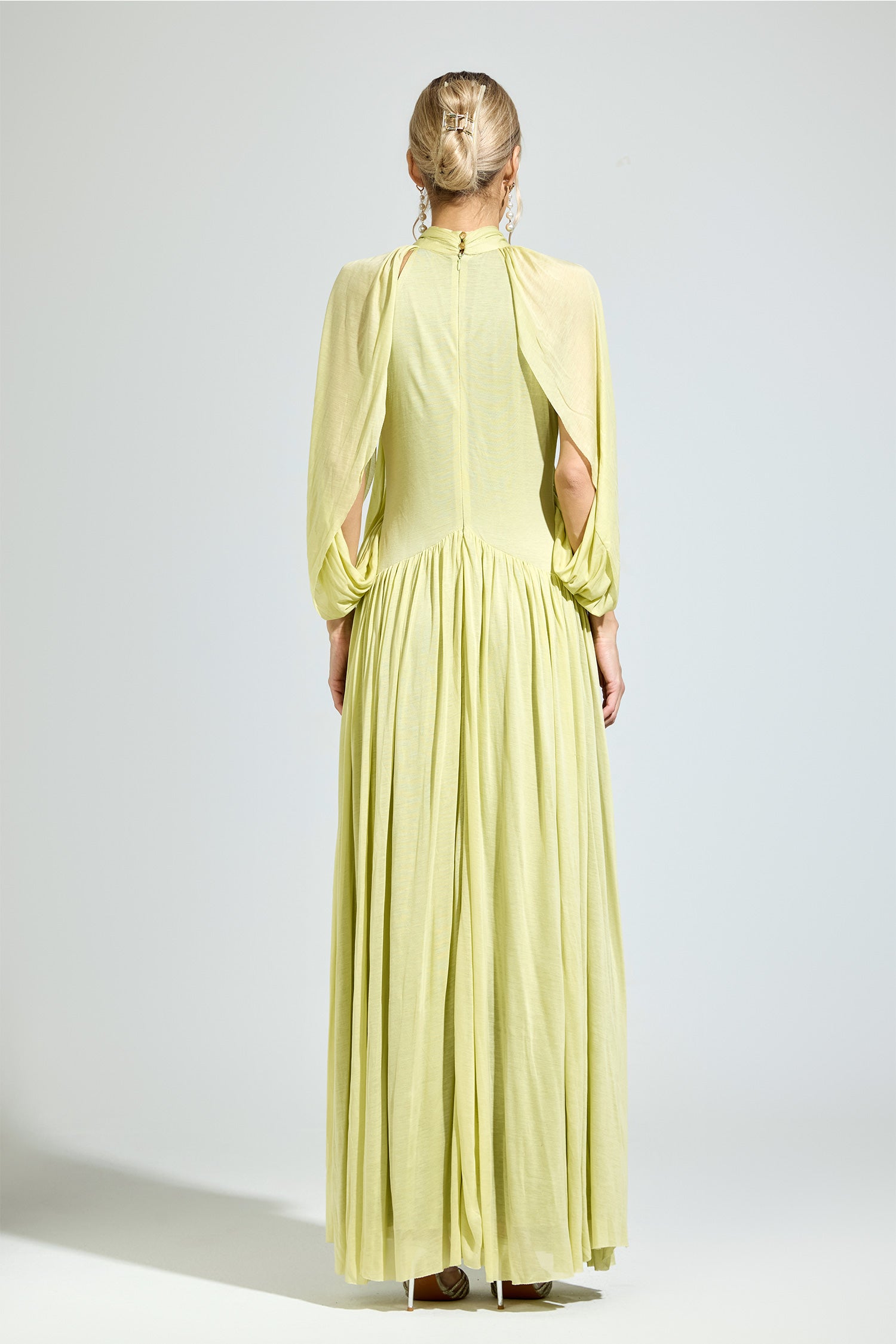 Nervion Green Pleated Sweater Dress