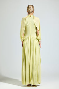 Nervion Green Pleated Sweater Dress