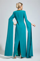 Ovarion Green Dragging Sleeve Maxi Dress
