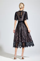 Gaviron Black Lace V-Neck Dress
