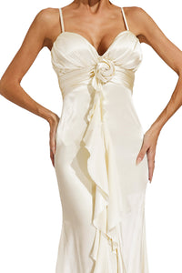 Almira Champagne Slip Maxi Dress