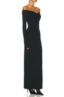 Jillie Off-The-Shoulder Strapless Smocked Maxi Dress In Black