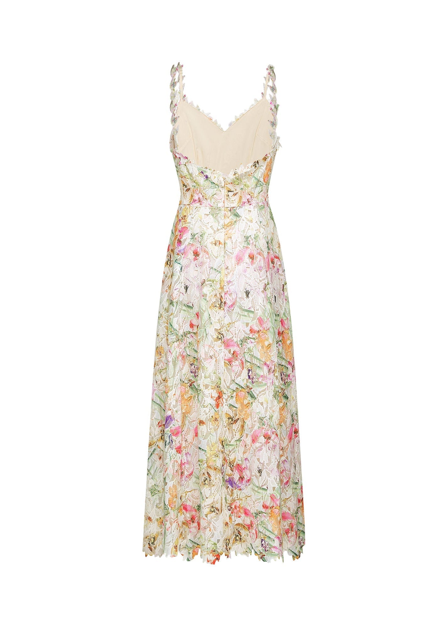 Aryana Lace Floral Embroidered Midi Dress