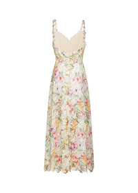 Aryana Lace Floral Embroidered Midi Dress