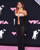 Gloria Long Sleeve Bustier Ruched Mesh Maxi Dress In Black