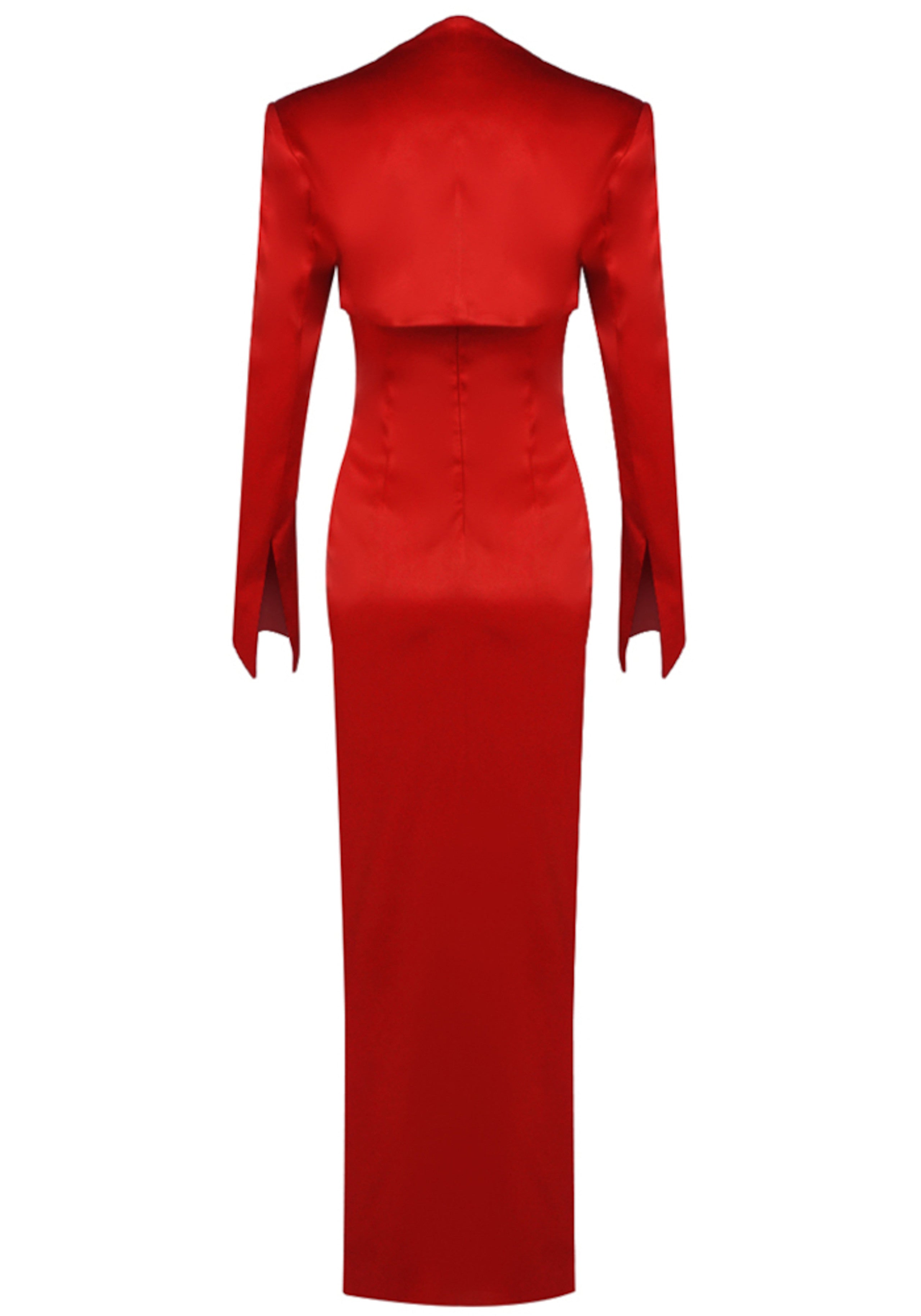 Bexlen Long Sleeve Floral Maxi Two Piece Dress In Red