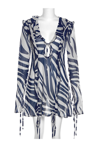 Kavaca Long Sleeve Ruffle Mini Dress